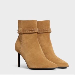 CELINE SHARP BOOT IN SUEDE CALFSKIN TAN